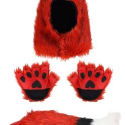 Yao Hats Fox Tail, Hood & Hands Kit 7 Yao Hats Fox Tail, Hood & Hands Kit -Cheap Halloween Store fox hood hands tail kit alt 3