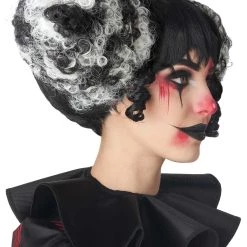 California Costume Collection Black And White Clown Funhouse Wig 5 California Costume Collection Black And White Clown Funhouse Wig -Cheap Halloween Store funhouse clown black and white wig alt 2