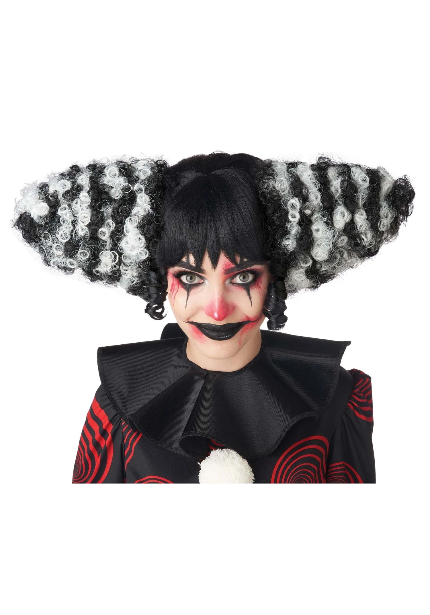California Costume Collection Black And White Clown Funhouse Wig 1 California Costume Collection Black And White Clown Funhouse Wig