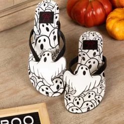 Strange Cvlt Ghost Icon Slip On Sandals