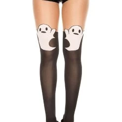 Music Legs Ghost Print Tights For Women