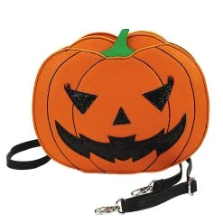 Comeco Glitter Jack O' Lantern Crossbody Bag -Cheap Halloween Store glitter jack o lantern crossbody bag alt 2