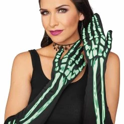 Seasons (HK) Ltd. Elbow Length Glow In The Dark Skeleton Gloves