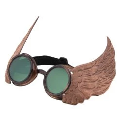 Elope Winged Goggles Gold -Cheap Halloween Store gold winged goggles alt 2