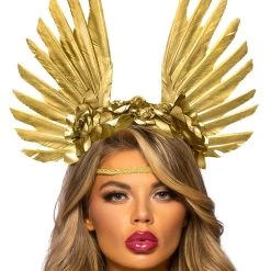 Leg Avenue Floral And Feather Golden Goddess Headband