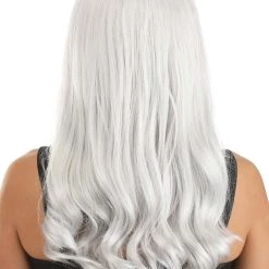 Partytime Wig Gray Wavy Long Wig -Cheap Halloween Store gray full wavy wig alt 3
