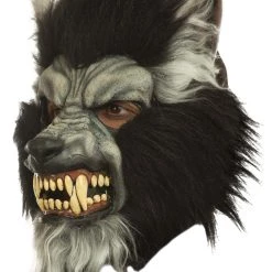 Ghoulish Productions Gray Howling Werewolf Mask