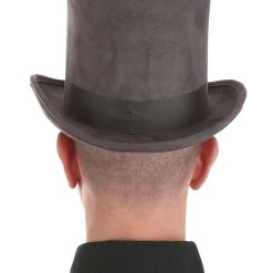 Elope Adult Grey Top Hat -Cheap Halloween Store grey top hat alt 2
