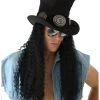 Elope Guitar Superstar Costume Hat With Hair For Adults