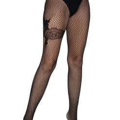 Leg Avenue Gunslinger Garter Net Tights For Women -Cheap Halloween Store gunslinger garter net tights alt 3