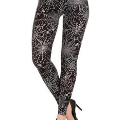 Just One Wholesale Women's Halloween Spiderweb Leggings
