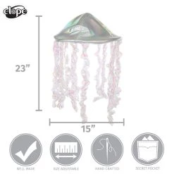 Elope Holographic Jellyfish Soft Hat -Cheap Halloween Store holographic jellyfish plush hat alt 4