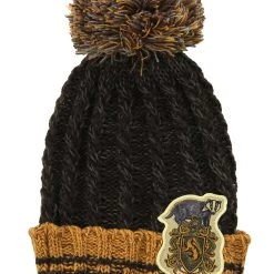 Elope Hufflepuff Heathered Pom Warm Beanie -Cheap Halloween Store hufflepuff heathered pom beanie alt 3