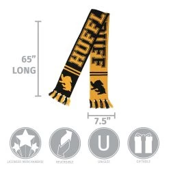 Elope Hufflepuff Reversible Winter Knit Scarf -Cheap Halloween Store hufflepuff reversible knit scarf alt 3