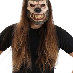Seasonal Visions International, Ltd. Jabbering Jaw Wolfman Mask For Adults -Cheap Halloween Store jabbering jaw wolfman mask alt 4