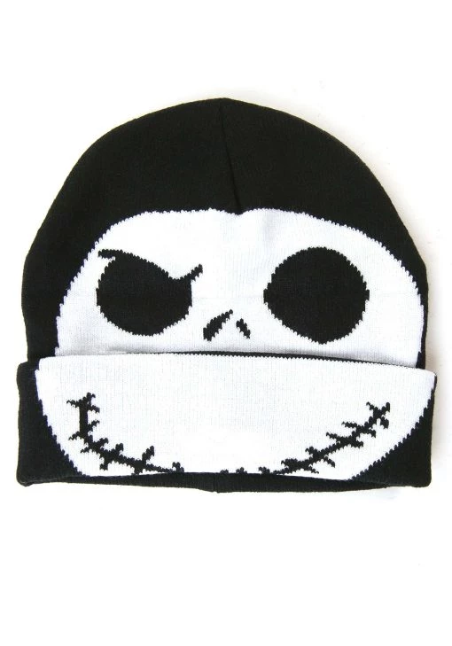 Concept One Accessories Jack Skellington Flip Down Beanie -Cheap Halloween Store jack skellington flip down beanie