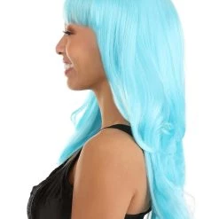 Partytime Wig Light Blue Full Wavy Wig Accessory -Cheap Halloween Store light blue full wavy wig alt 2