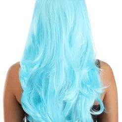 Partytime Wig Light Blue Full Wavy Wig Accessory -Cheap Halloween Store light blue full wavy wig alt 3