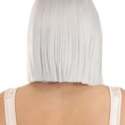 Partytime Wig Light Gray Bob Wig For Women -Cheap Halloween Store light gray bob wig alt 2