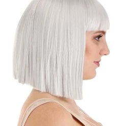 Partytime Wig Light Gray Bob Wig For Women -Cheap Halloween Store light gray bob wig alt 3