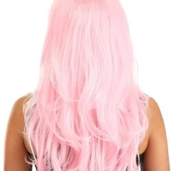 Partytime Wig Wavy Light Pink Full Wig -Cheap Halloween Store light pink full wavy wig alt 3
