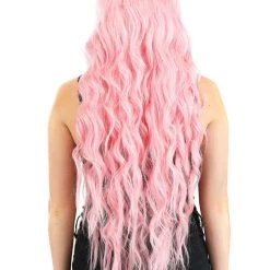 Partytime Wig Light Pink Long Wavy Wig For Women 6 Partytime Wig Light Pink Long Wavy Wig For Women -Cheap Halloween Store light pink long wavy wig alt 2