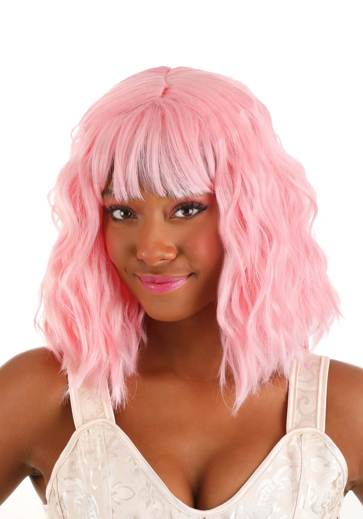 Partytime Wig Light Pink Wavy Wig For Women 1 Partytime Wig Light Pink Wavy Wig For Women