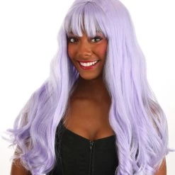 Partytime Wig Light Purple Long Wavy Wig For Women -Cheap Halloween Store light purple long wavy wig alt 2