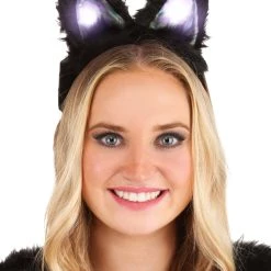 Elope Light-Up Black Cat LumenEars Glowing Headband -Cheap Halloween Store light up black cat lumenears headband 1