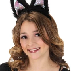 Elope Light-Up Black Cat LumenEars Glowing Headband -Cheap Halloween Store light up black cat lumenears headband
