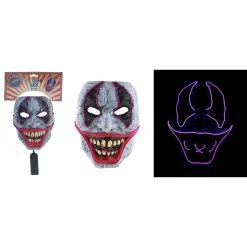 Funny Fashions Light Up Evil Clown Costume Mask