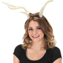 Elope White Light-Up Deer Antlers LumenHorns -Cheap Halloween Store light up deer antlers white lumenhorns alt 4