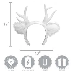 Elope White Light-Up Deer Antlers LumenHorns Headband -Cheap Halloween Store light up deer antlers white lumenhorns headband alt 6