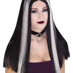 Forum Novelties, Inc Long Black And White Streaked Wig