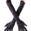 Fun World Black Long Velvet Gloves