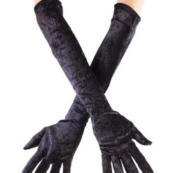 Fun World Black Long Velvet Gloves