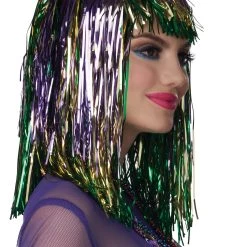 California Costume Collection Women's Mardi Gras Tinsel Wig -Cheap Halloween Store mardi gras tinsel wig alt 2
