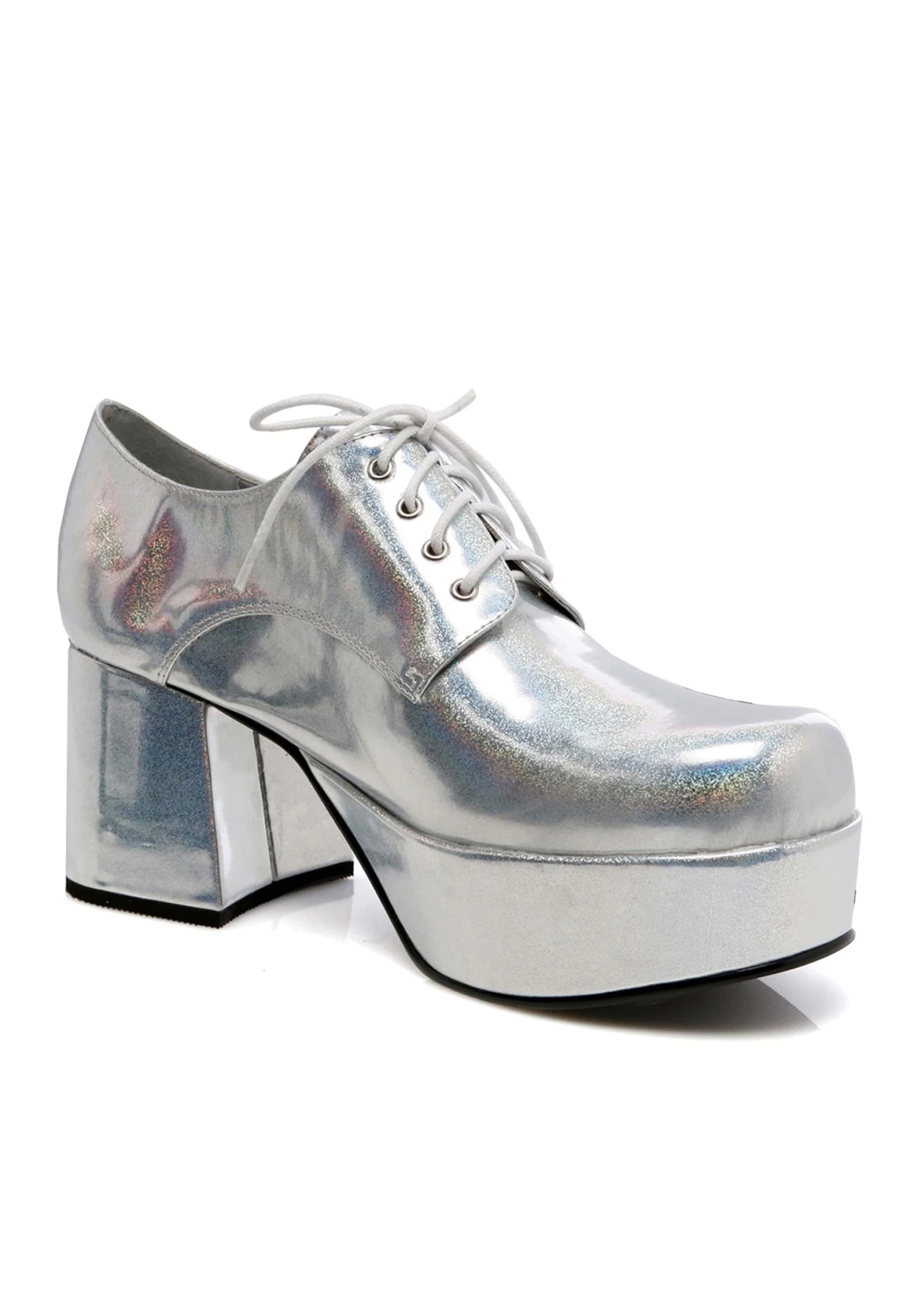 Ellie Silver Hologram Pimp Shoes For Men 1 Ellie Silver Hologram Pimp Shoes For Men