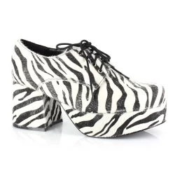 Ellie Zebra Hologram Pimp Shoes For Men