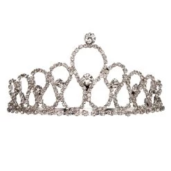 Jacobson Hats Metal Tiara With Silver Rhinestones