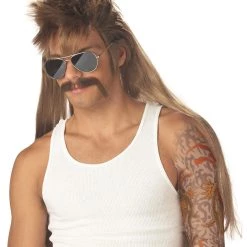California Costume Collection Mississippi Mud Mullet & Mustache