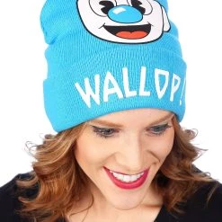 Elope Cuphead | Mugman Printed Folded Cuff Knitted Winter Hat -Cheap Halloween Store mugman printed folded cuff knitted winter hat alt 4