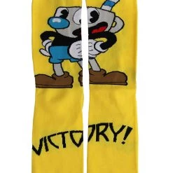 Elope Cuphead Mugman Victory! Crew Socks -Cheap Halloween Store mugman victory crew socks alt 5