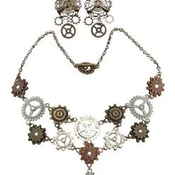 Elope Multi Gear Necklace & Earrings For Adults