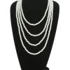 Fornovelty Multi Strand Pearl Flapper Necklace