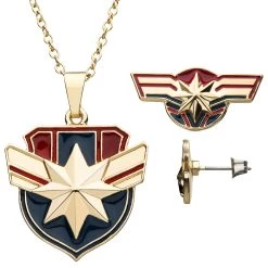 SALESONE Captain Marvel Necklace/Earring Gift Set