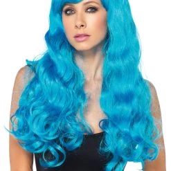 Leg Avenue Neon Blue Long Wig