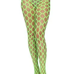 Leg Avenue Neon Green Jumbo Pothole Net Tights For Women -Cheap Halloween Store neon green jumbo pothole net tights alt 2