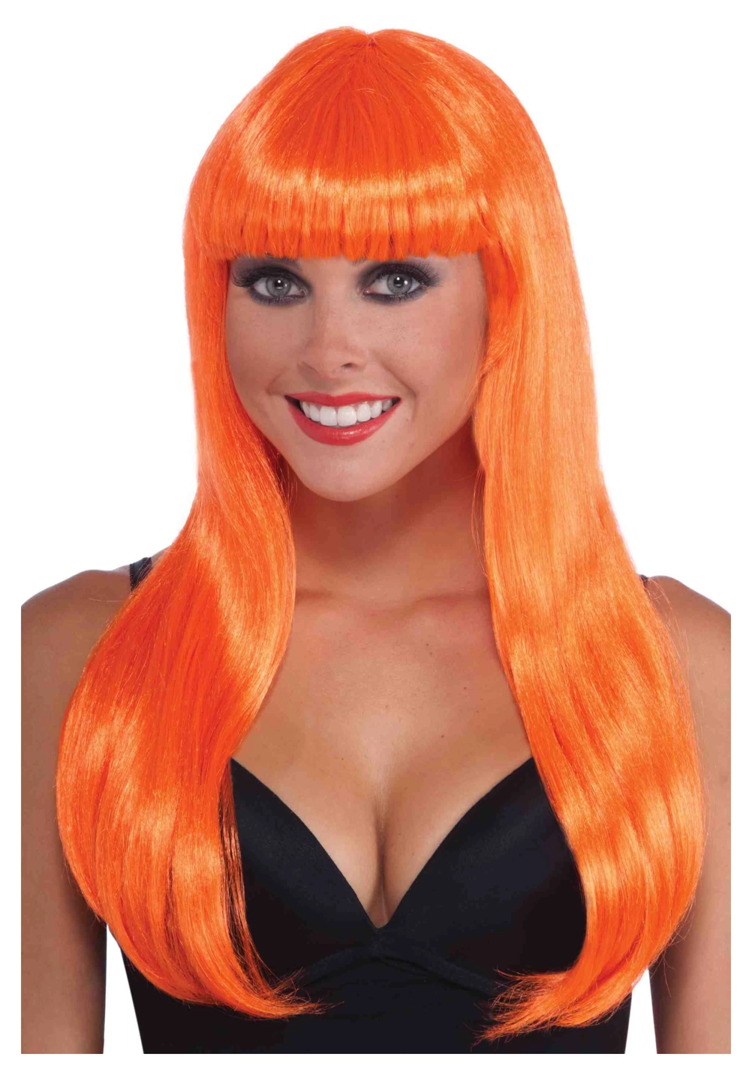 Forum Novelties, Inc Neon Orange Long Wig 1 Forum Novelties, Inc Neon Orange Long Wig