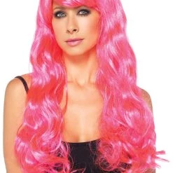 Leg Avenue Neon Pink Long Wig